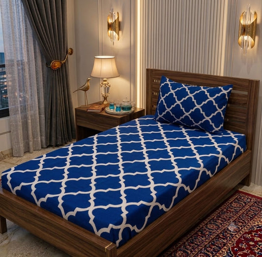 2 Pcs Crystal Cotton Printed Single Bedsheet